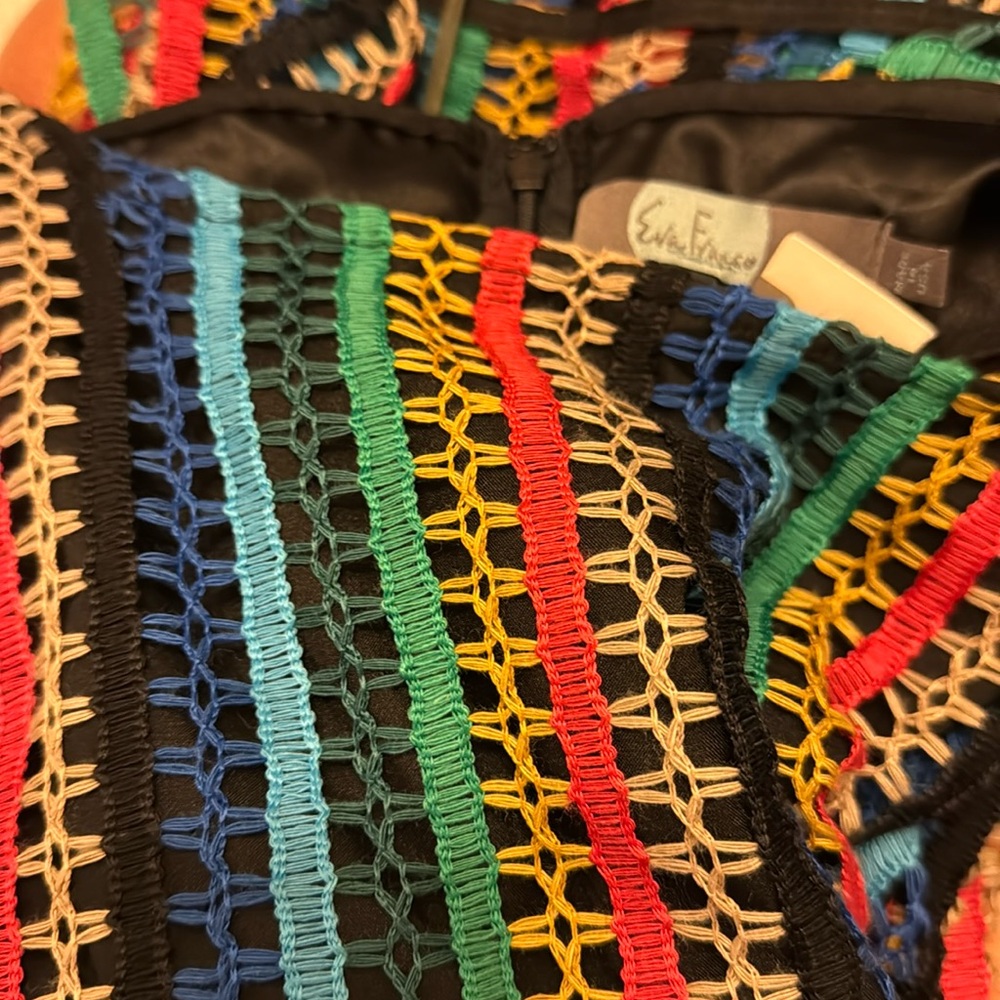 NWT Eva Franco Multi-Colored Crochet Dress đź‘— 2 - Picture 5 of 10